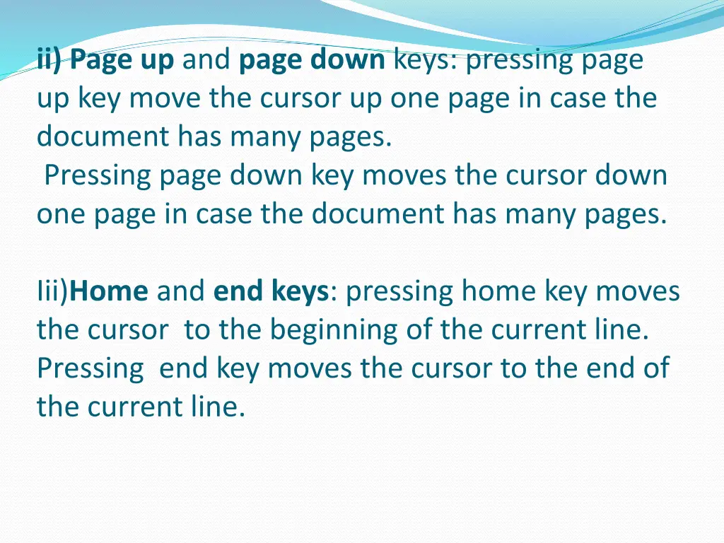 ii page up and page down keys pressing page