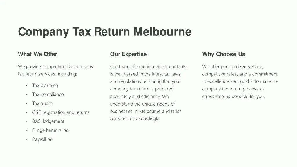 company tax return melbourne