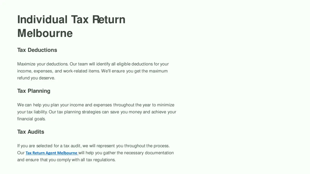 individual tax return melbourne