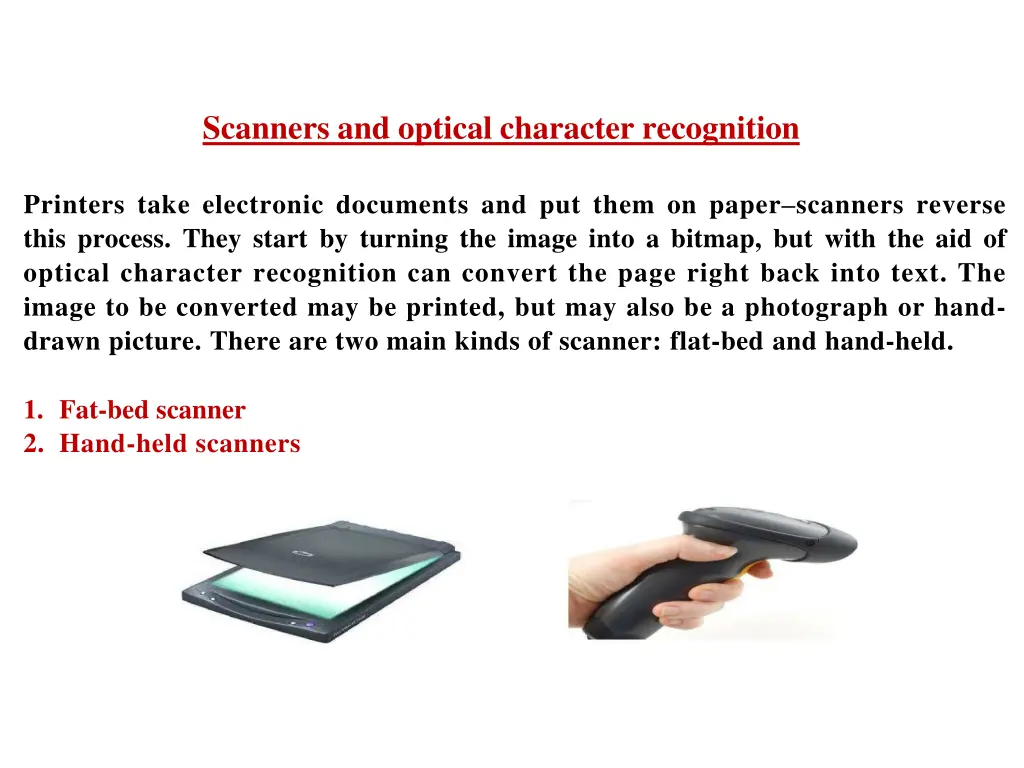 scanners and optical character recognition