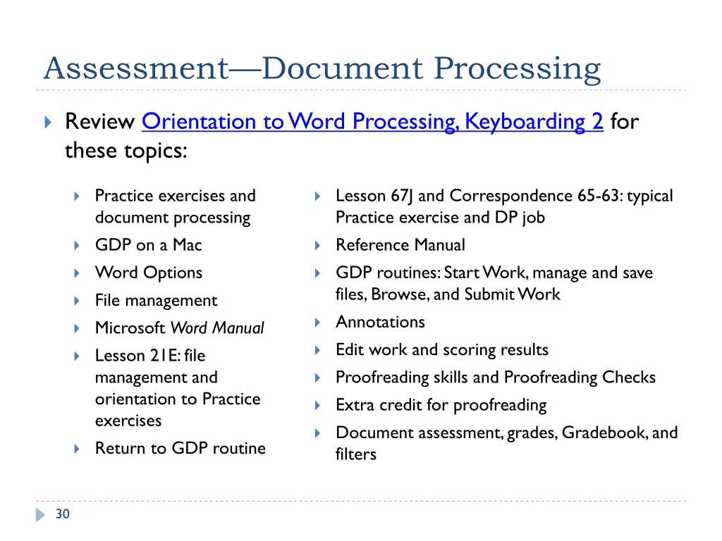 assessment document processing