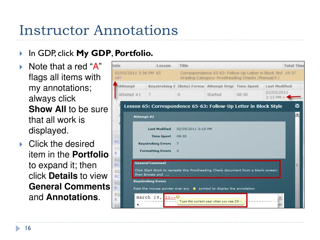 instructor annotations