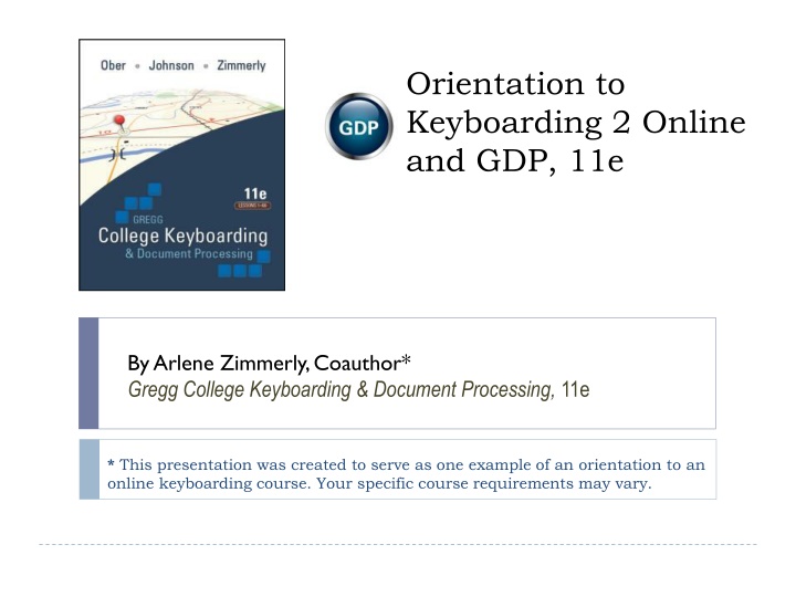 orientation to keyboarding 2 online and gdp 11e