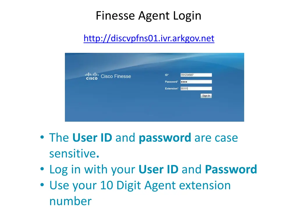 finesse agent login