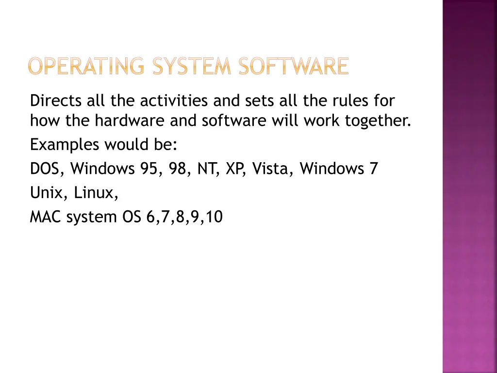 operating system software