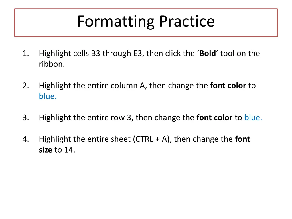 formatting practice