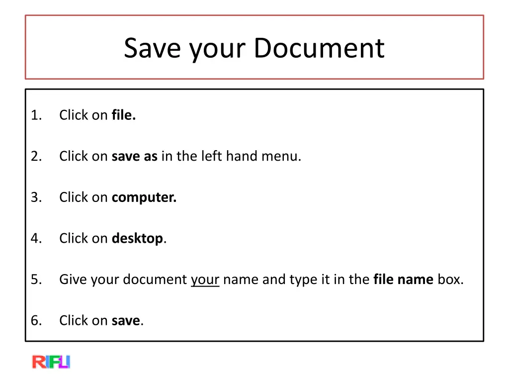 save your document