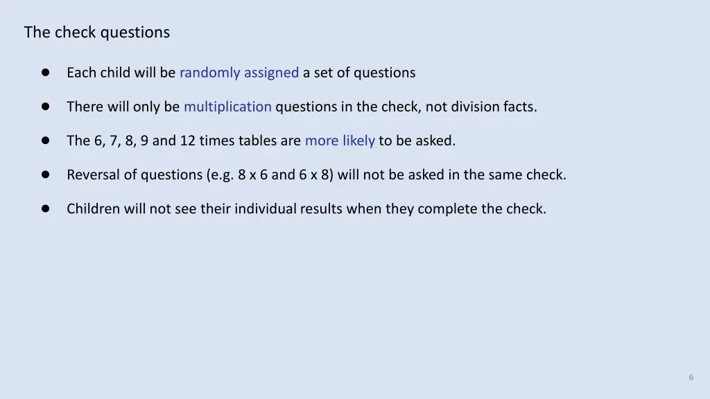 the check questions