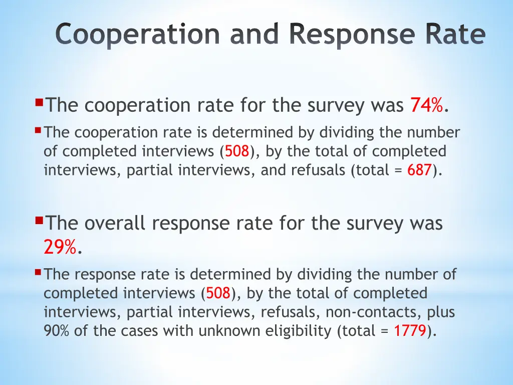 cooperation and response rate