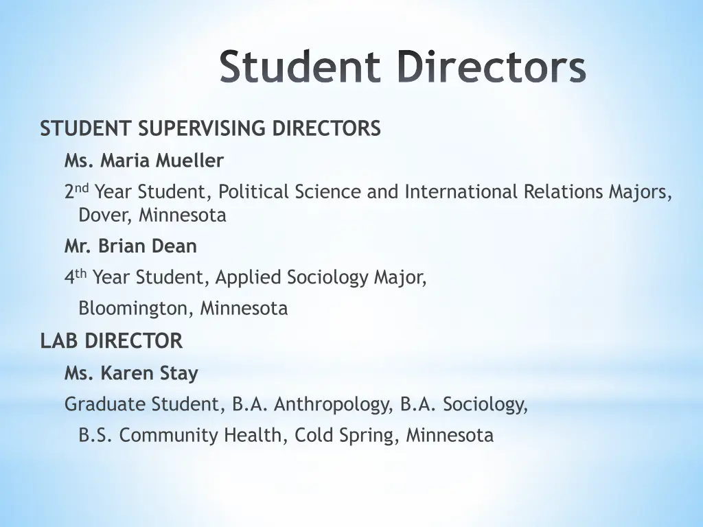 student directors 1