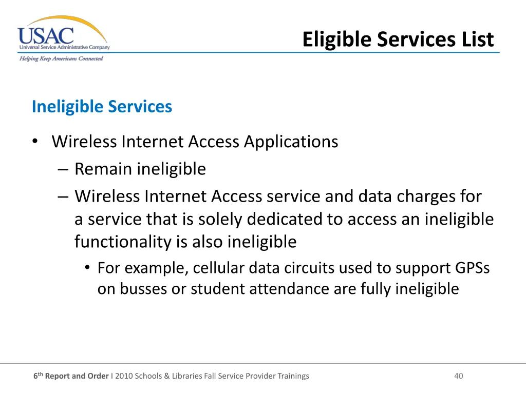 eligible services list 2