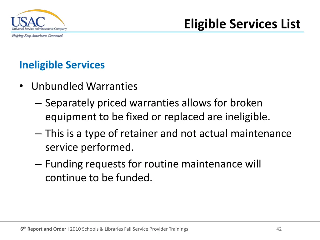 eligible services list 4