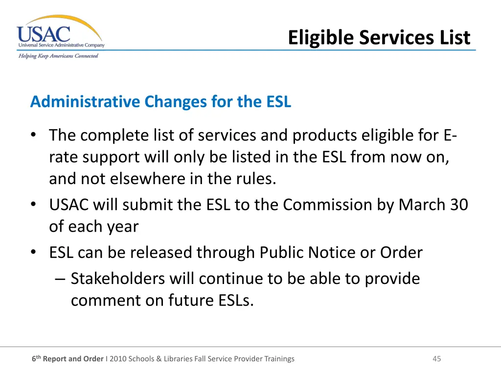 eligible services list 7