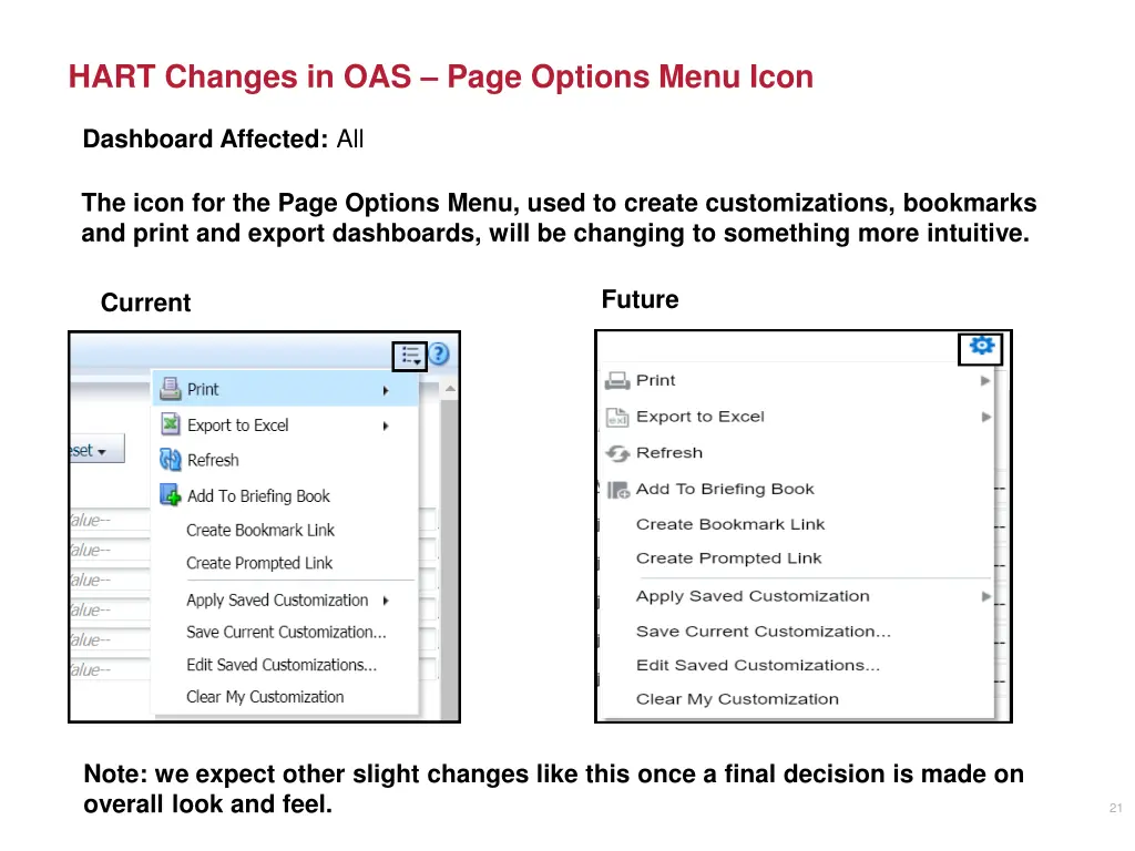 hart changes in oas page options menu icon