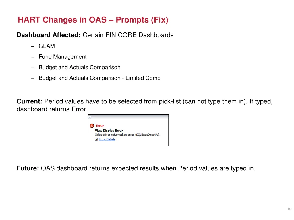 hart changes in oas prompts fix