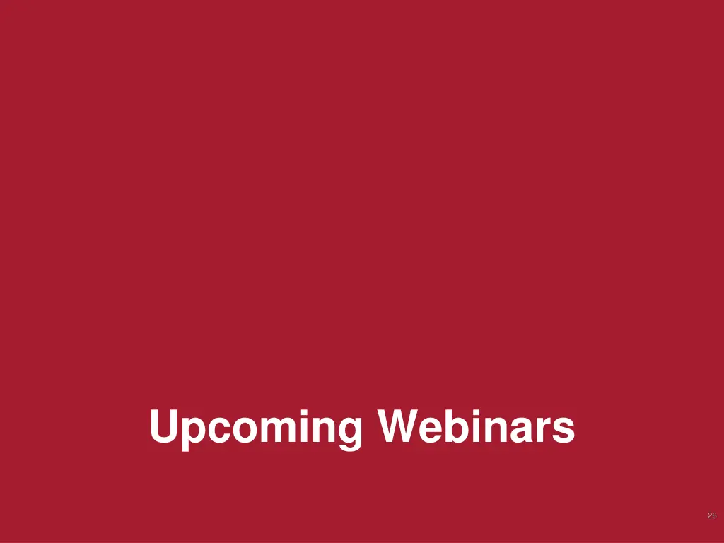 upcoming webinars