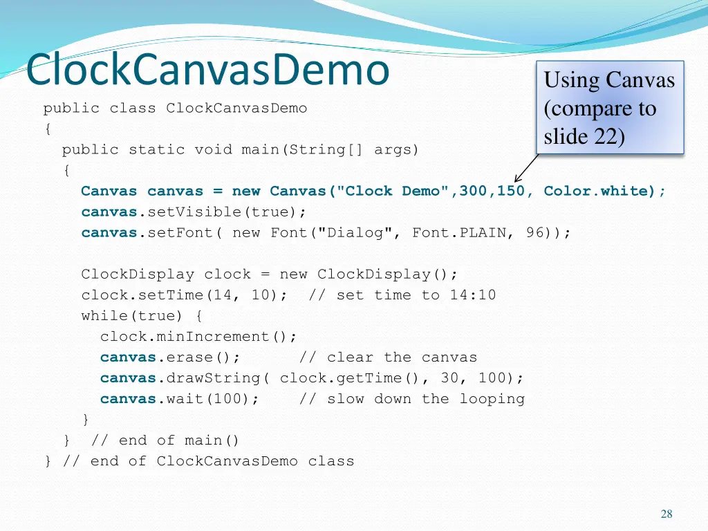 clockcanvasdemo public class clockcanvasdemo