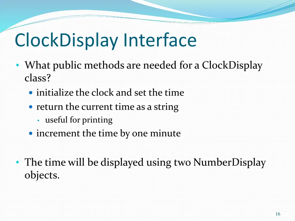 clockdisplay interface