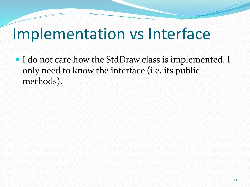 implementation vs interface