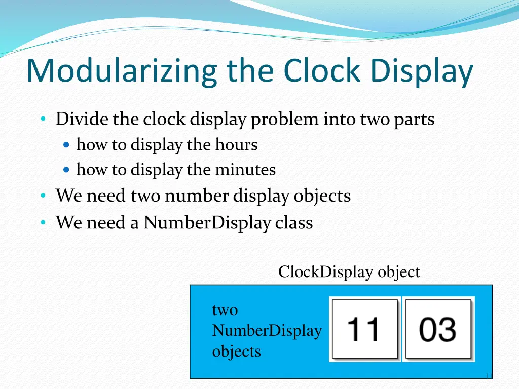 modularizing the clock display