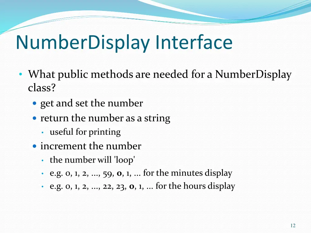 numberdisplay interface