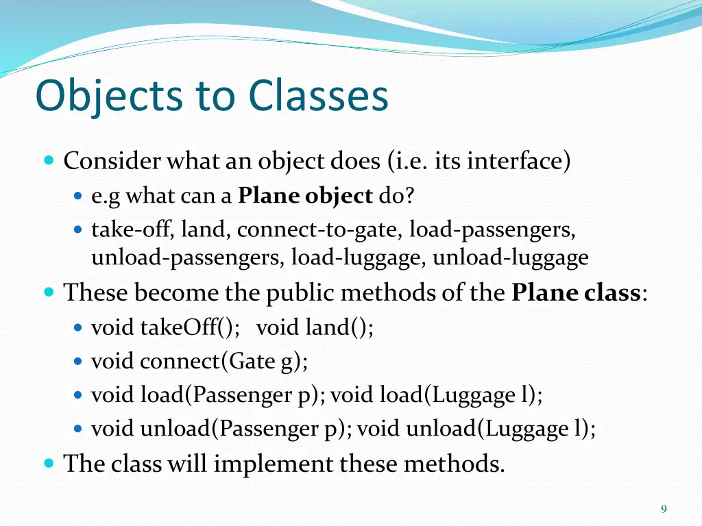 objects to classes