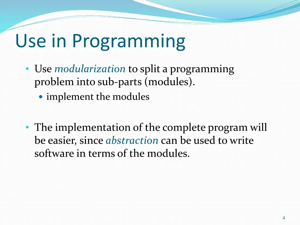 use in programming