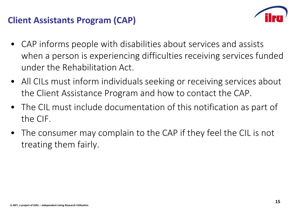 client assistants program cap