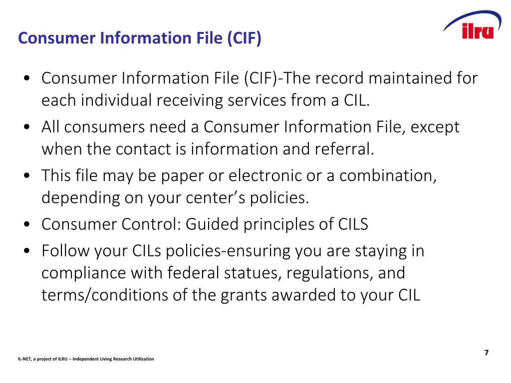 consumer information file cif