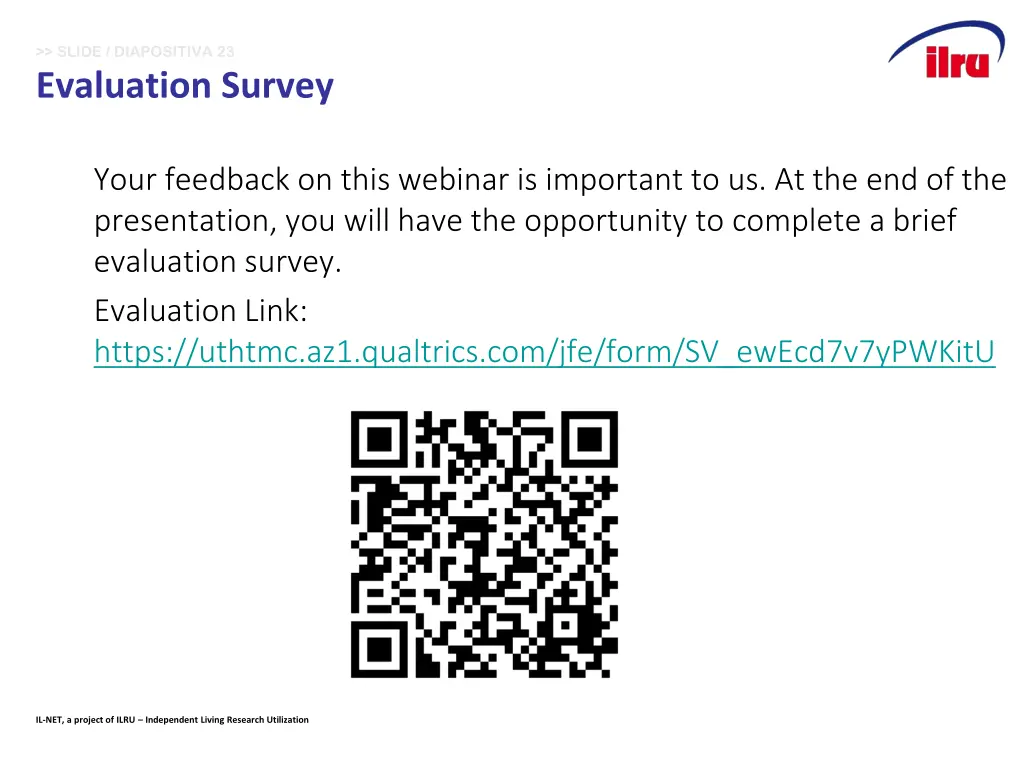 slide diapositiva 23 evaluation survey