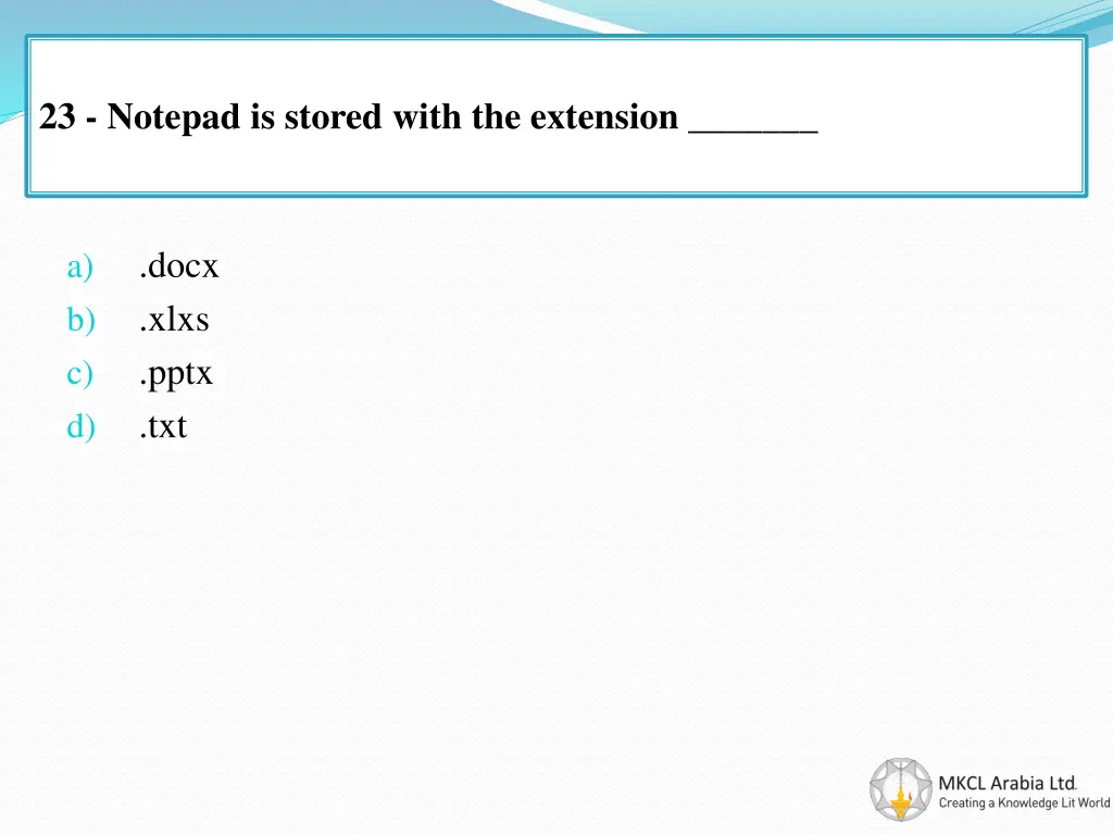 23 notepad is stored with the extension