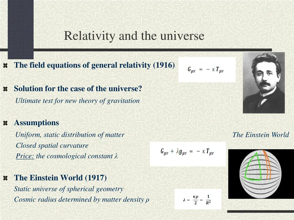 relativity and the universe