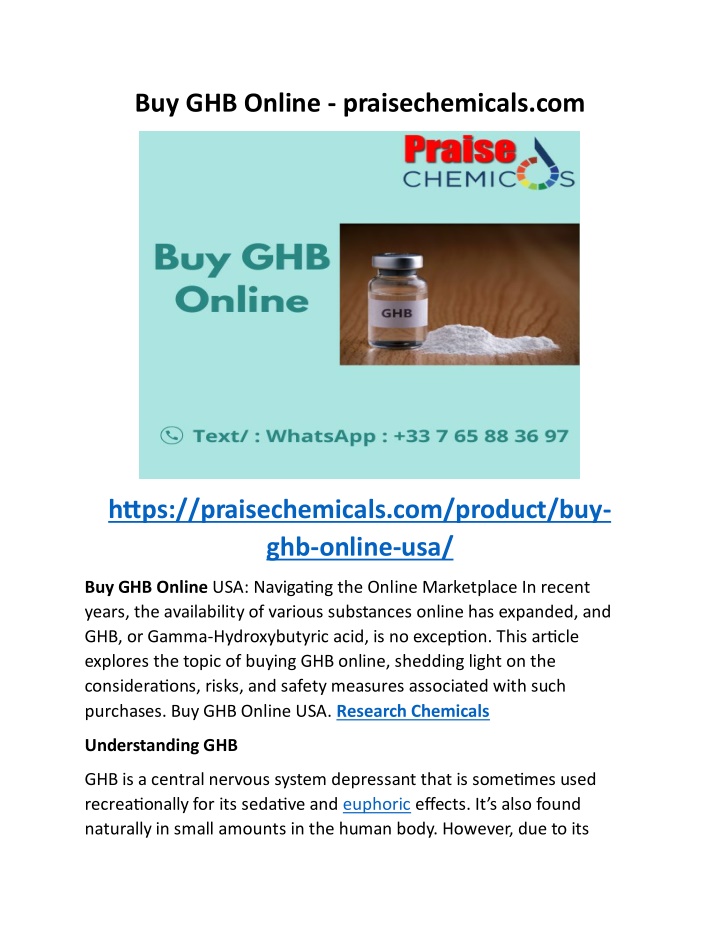 buy ghb online praisechemicals com