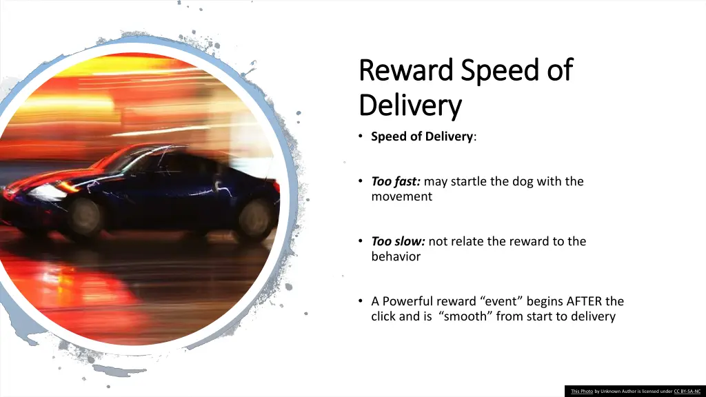 reward speed of reward speed of delivery delivery