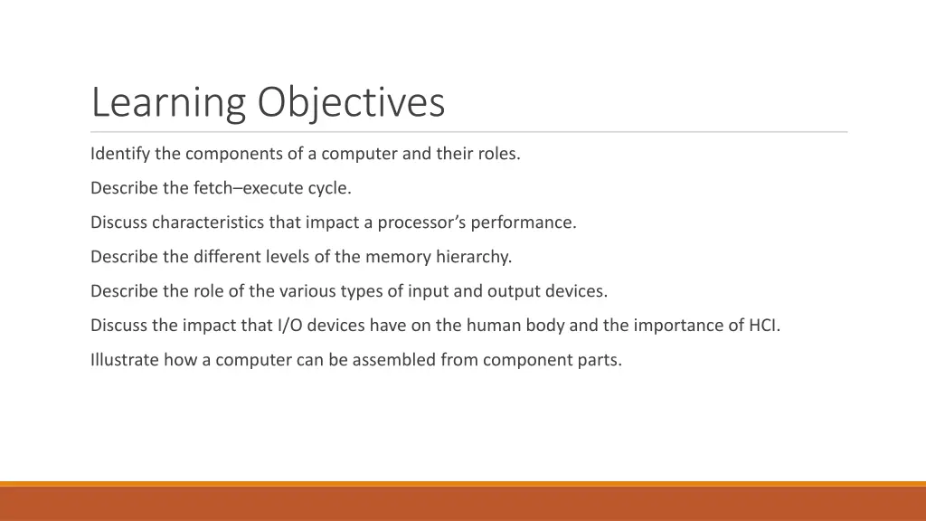 learning objectives