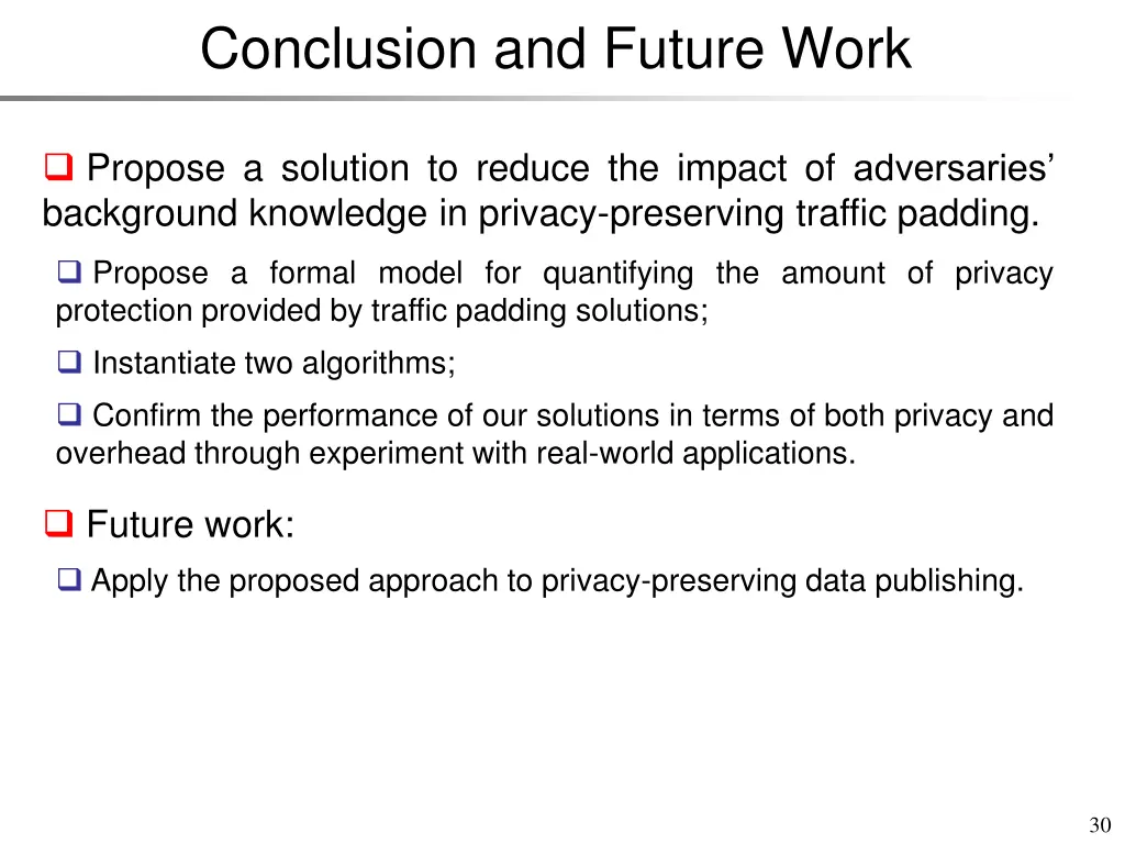 conclusion and future work