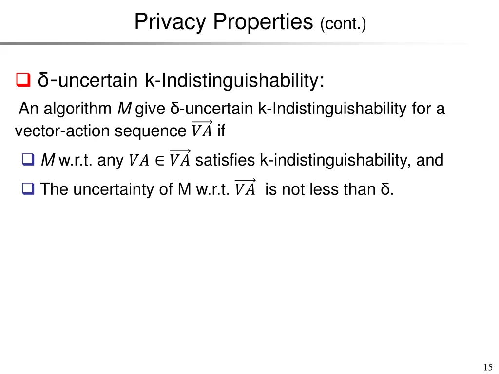 privacy properties cont