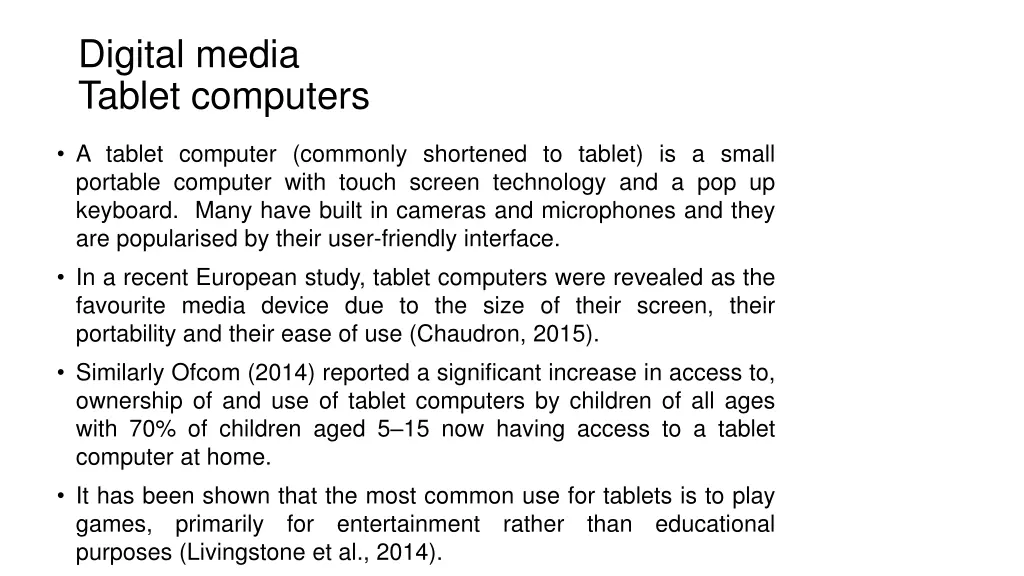 digital media tablet computers