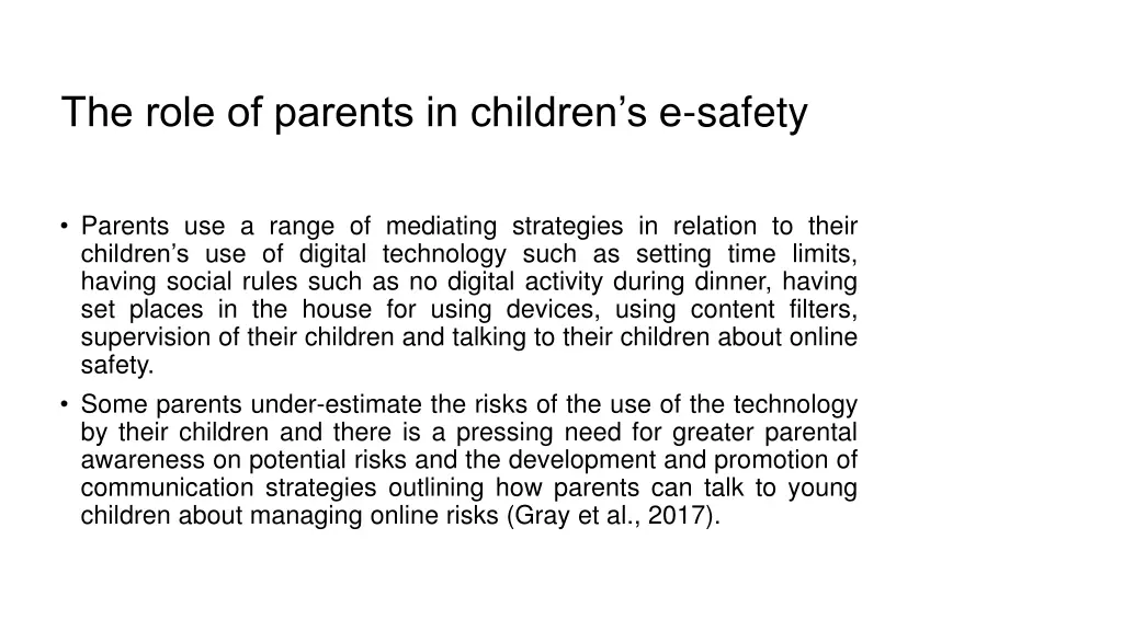 the role of parents in children s e safety 1