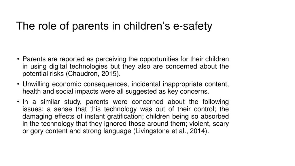 the role of parents in children s e safety