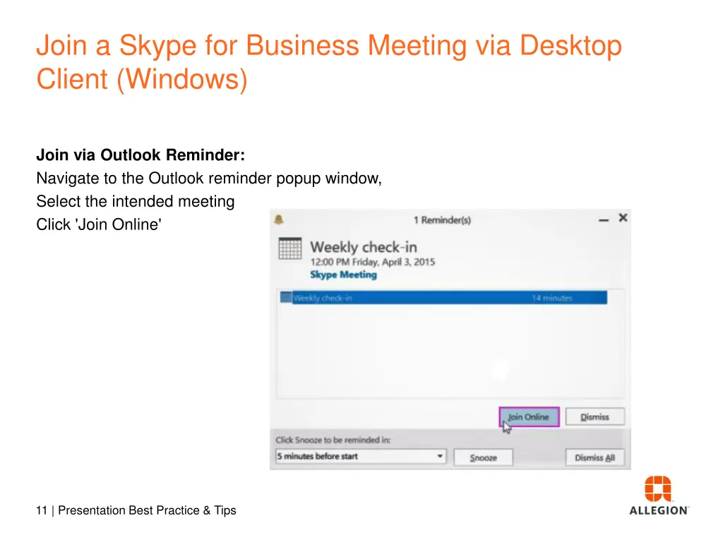 join a skype for business meeting via desktop 1