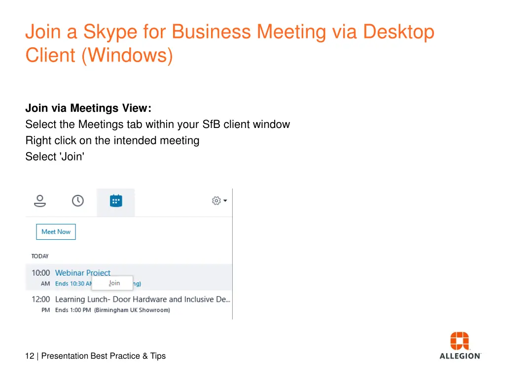 join a skype for business meeting via desktop 2