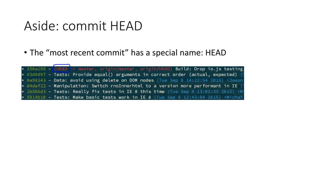 aside commit head