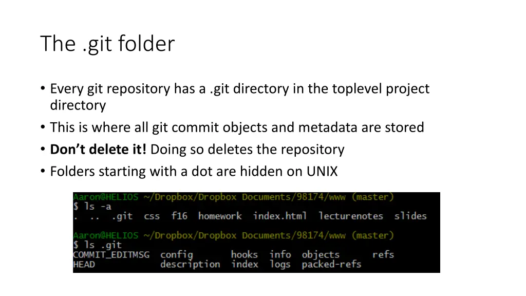 the git folder