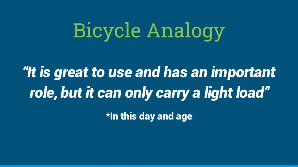 bicycle analogy