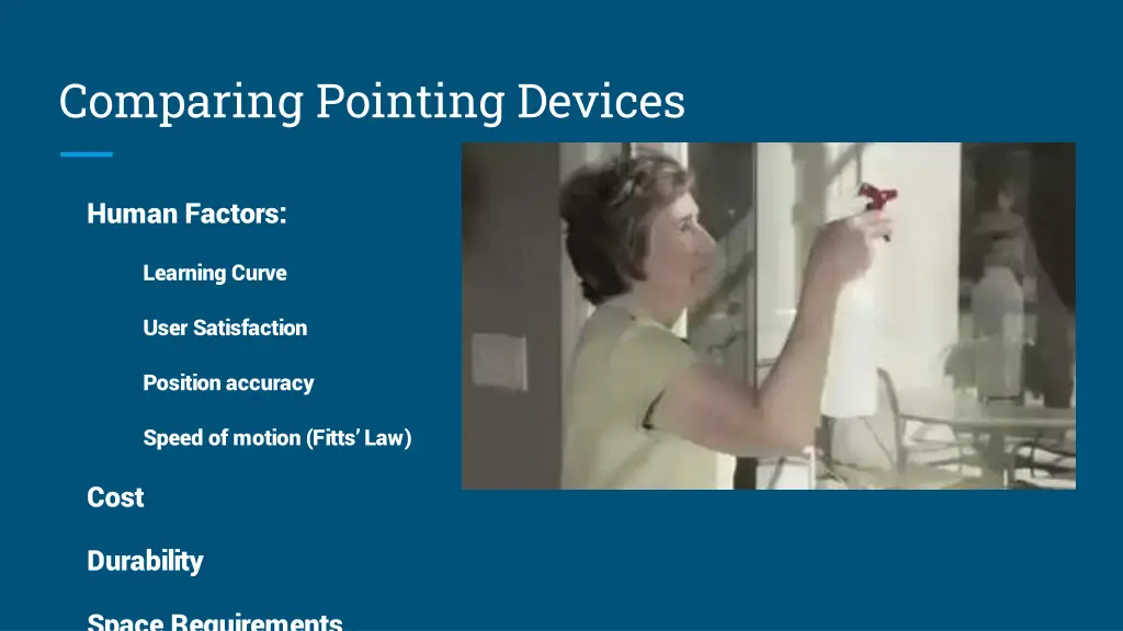 comparing pointing devices