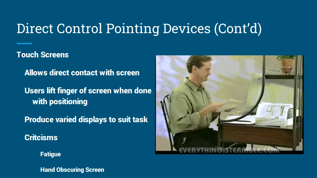 direct control pointing devices cont d