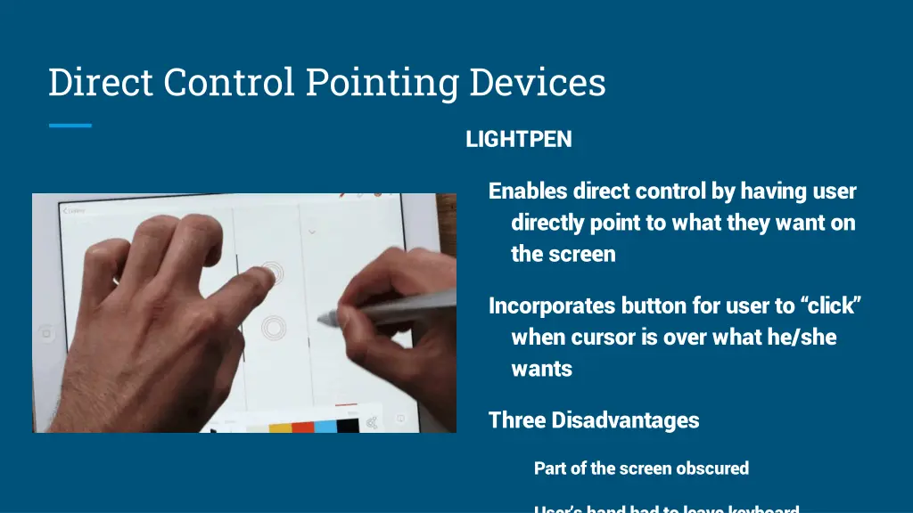 direct control pointing devices