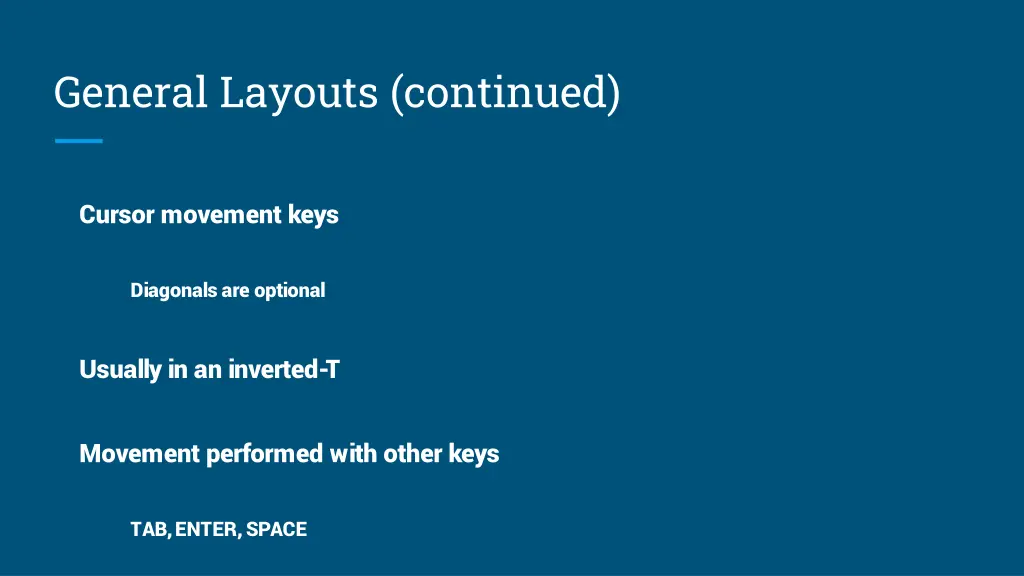 general layouts continued