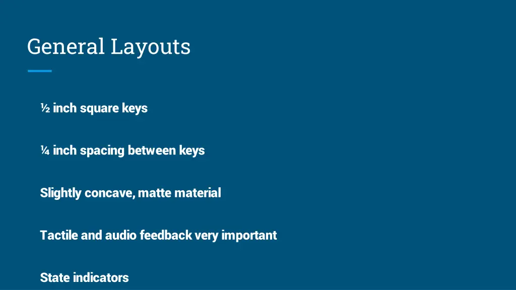 general layouts